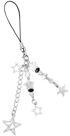 Bewudy Star Charm, Y2K Lanyard for Women Girls, Cute Shiny Phone Accessories for Keychain Bag Purse Backpack Wallet Pendants Decor (Color B)