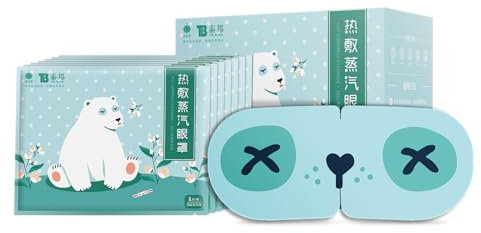 YNBY Steam Eye Mask for Dry Eyes, 10 Packs Jasmine Heated Eye Mask, Self Heating Disposable SPA Warm Eye Compress Sleep Mask for Dark Circles & Puffiness, Reduce Eye Fatigue