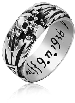 MAGIIE Schmuck Totenkopf Schädel Ringe,Edelstahl Ring für Herren Männer,Vintage Skull Ring Herren Punk Ring Gothic Punk (Silber, 64)