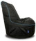 Bruni Cockpit - Puf de juego negro, con respaldo y compartimento, apto para interiores y exteriores, fabricado en Alemania, negro/azul