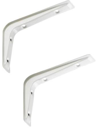 SOTECH 2 Stück Regalkonsolen RK15 weiß 121 x 83 mm | Regalwinkel Regalträger Wandkonsolen Regalhalter Konsolen Winkel Regalhalterung
