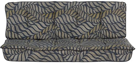 PATIO Auflagen für Hollywoodschaukel 3 Sitzer Latina 150 cm Bankauflage Mikrofaser Sitzpolster mit Rückenlehne Volant vorne