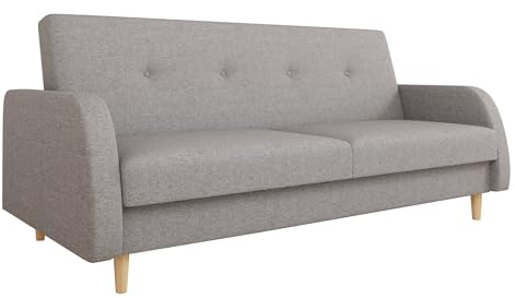 Mirjan24 Sofa Moshi mit Bettkasten und Schlaffunktion, Schlafsofa, Schlafcouch, Polstersofa, Couch, Bettsofa, Wohnzimmersofa (Soul 17)