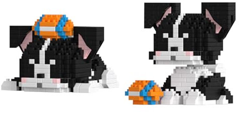 Larcele 417 Stücke Mikro Tier Bausteine Spielzeug Kit, Mini Hund Bricks Bauen Bauklötze Satz KLJM-11(2 in 1 Border Collie)