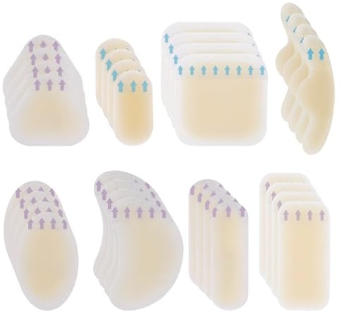 Blasenpflaster Ferse Hydrokolloid Pflaster, 32 Stück Gel Pflaster Blasenprävention, Ferse Blasenpflaster Wandern für Zehen und Finger Vorfuß Ferse Fersenschutz Schutzhaut (8 Arten)