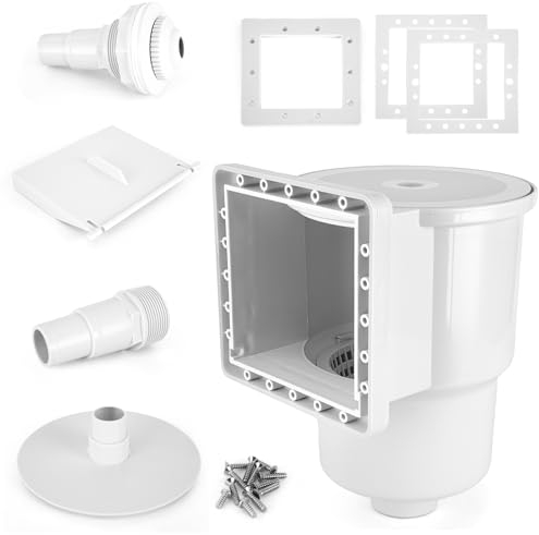 VECKYJL Skimmer per piscina fuori terra, skimmer standard da parete per piscina, sistema completo di skimmer fuori terra (bianco)