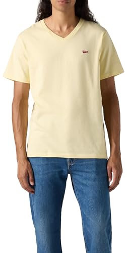 Levi's Men's Original Housemark V-Neck T-Shirt, Double Cream, M