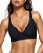 OEAK Womens Deep V Bras Non Wired Comfortable Bras Support Push Up Bralettes Low Cut No Underwire Bras Wireless Plunge Bra Seamless Tshirts Bras(Black,S)