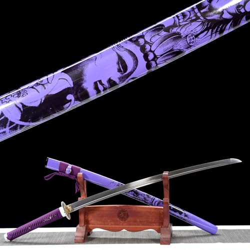 LQSLFsword 103cm Katana,Samuraischwert,Sharp,Katana Schwert scharf, Hand geschmiedete T10 Stahl brennende Klinge