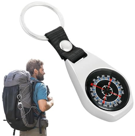 Camping Navigation Tools, Compass Keyring for Children, Portable Survival Gadget with Clear Dial, Compact for Backpacks, Navigation Equipment for Children, Hiking Tool, Pocket Compas