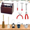 Accessori gnomi set, 1/12 Cassetta degli Attrezzi,14Pezzi, Accessori Casa Bambole per Natale, Cassetta Degli Attrezzi in Miniatura per Accessori,Casa Giocattolo Simulazione Decorativi in Miniatura