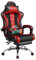 Yaheetech Sedia Gaming Ergonomica Massaggiante Reclinabile con Poggiapiedi Poggiatesta e Supporto Lombare Braccioli Imbottiti in Finta Pelle, Poltrona Gamer da Scrivania con Ruote Girevole Rosso