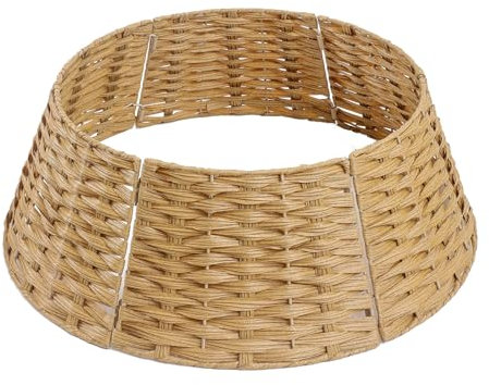 Collar de árbol de Navidad, Alrededor de árbol de Navidad de Ratán Hecho a Mano, Base de Cesta de Collar de árbol de Soporte de Navidad para Decoración Navideña, Cesta de árbol