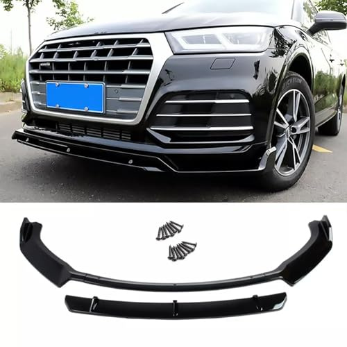 WJWMAOXJ Auto Frontlippe Spoiler für Audi SQ5 Q5-Sline 2018-2020, Schwarz, Kunststoff, Glossy, transparent coating, Front Lower, Selbstklebend