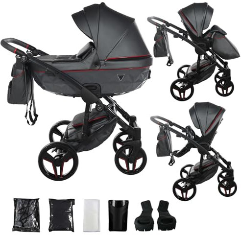 Junama Kinderwagen Diamond S Class 2in1 3in1 4in1 (06 - Grau, 2in1 mit Adaptern)