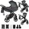 Junama Kinderwagen Diamond S Class 2in1 3in1 4in1 (06 - Grau, 2in1 mit Adaptern)