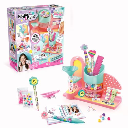 Canal Toys - Style 4 Ever - Coffret La Mini Fabrique à Papeterie - Customise tes Stylos, Crayons et Cahiers - Cadeau Enfant 6 Ans - Jouet Loisir Créatif - Activité Manuelle - 40 Accessoires - OFG 323