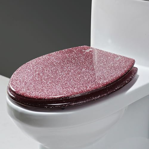 Unikicool Toilettensitz Aus Kunstharz,WC Sitz Glitzer,Toilettendeckel,Glitzer Toilettendeckel Aus Kunstharz,WC Sitz Aus Harz,Toilettenbrille,Harz-Toilettendeckel,Geeignet FüR Die Toiletten