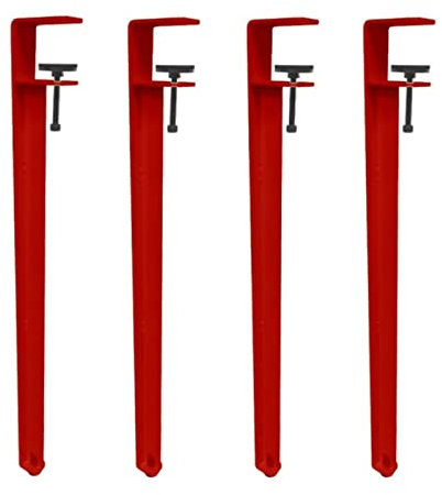 Adjustable F shaped Clamp on Table Legs for Work Table Coffee Table Bar Table Set of 4 40cm Red