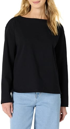 Amazon Essentials Women's 100% Cotton Heavyweight Relaxed-Fit Long-Sleeve Boatneck Top