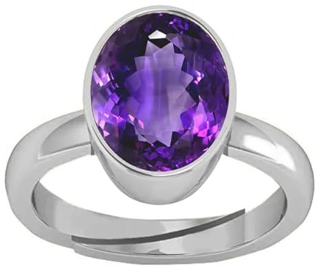 GEMSJEWELS Anello in argento regolabile per uomo e donna [KS30], con ametista naturale 17.00 Ratti Katela, placcato argento, ametista, Placcato argento, Ametista