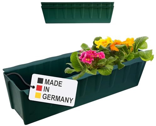 Hossi's Wholesale 2 Euro-Paletten Blumenkästen-Einsätze | 37,3cm Dunkelgrün | Pflanzkasten für Europalette Palette | Balkonkasten | Blumentopf | aus stabilen Kunststoff | Made in Germany