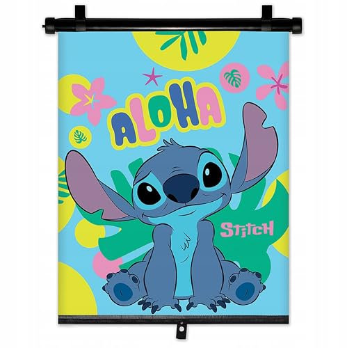 Disney Stitch Sonnenrollo für Auto, für Kinder 36x45 cm (Blau)