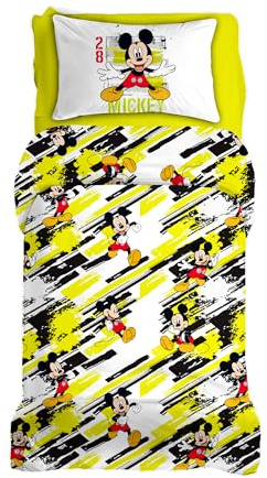 Ellepi Bettwäsche-Set für Einzelbett, Disney, Minnie Maus, Baumwolle, Micky Maus