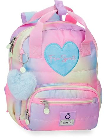 Enso Free Spirit Schulrucksack, Kinderrucksack aus Polyester, breite und verstellbare Träger, die sich anpassen, Vordertasche.