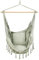GEEZY Hammock Swing Chair – Indoor & Outdoor Green Hanging Chair with Wooden Spreader Bar, Comfortable Cushioned Seat, Cotton Blend Fabric – Sensory Swing for Living Room, Bedroom, Garden & Patio