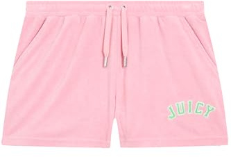 Juicy Couture Damen Perkin Damenshorts Sommershorts aus Frottee mit Appliaktionen in Versch. Farben Lässige Shorts