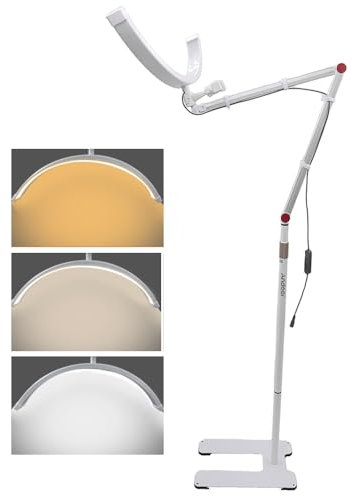 Andoer Wimpern LED Bodenleuchte, 36W Stehlampe für wimpernverlängerung, 3200K-5600K dimmbar Wimpern Lampe mit Lichtständer, Telefonhalter, Fernbedienung für Schönheitssalon Live-Streaming Fotografie