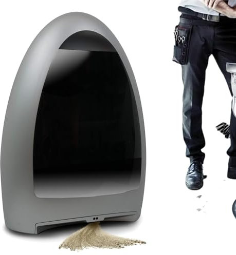 Recogedor automático sin contacto, bote de basura eléctrico para barbería con luz indicadora LED y sensores automáticos, aspiradora de trineo con cable de 3,6 L, para hoteles y salones de belleza(Gray