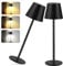 SUNLIGTGO LED Akku Tischlampe Kabellose, Touch Dimmbare Tischlampe, Aufladbar Batterie Tischleuchte Für Innen und Aussen (Schwarz 2 Pack)