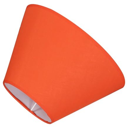 Vintage Pvc aus Baumwoll Polyester E27 Lampenschirm, Rund | Lampenschirm Orange, für Tisch und Schreibtischlampen, Wohnbereich