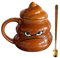 Raypontia 11x13cm Tasse À Café Caca Avec Une Cuillère, Tasse De Merde, Tasse Créative Poop Tasse À Café Drôle En Céramique, Tasse À Jus Avec Couvercle, Tasse À De Nouveauté Drôle