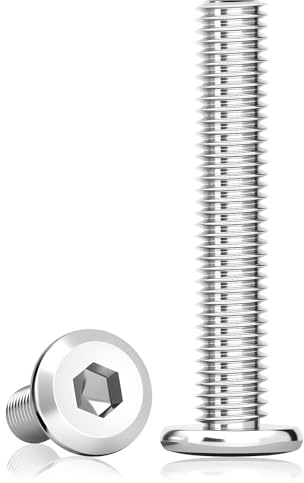 50 Stück M8x40 mm Flachkopfschrauben M8 Schrauben Edelstahl Innensechskant | M8x40 mm Edelstahl A2 V2A mit Innensechskant und Vollgewinde für Möbel, Geräte, Werkstatt und DIY