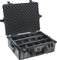PELI 1600 Peli Transportkoffer aus Polypropylen, IP67 Wasser- und Staubdicht, 46L Volumen, Mit gepolstertem Einteilungssystem, Schwarz