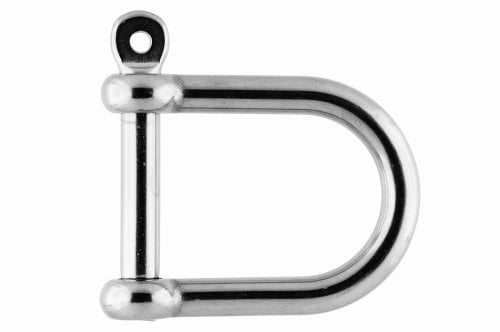Dutyhook Manille en D en acier inoxydable AISI 316, 10 x 80, filetage métrique M10, diamètre 10 mm, largeur intérieure 40 mm