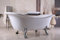 Casa Padrino Freistehende Luxus Badewanne Jugendstil Paris Weiß/Silber 1880mm - Barock Badezimmer