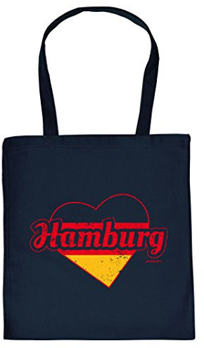 Hammer Coole Tragetaschen I Love Hamburg Bundesland Motiv Einkaufstasche tolles Geschenk Mitbringsel zum Befüllen für individuelle Geschenke