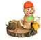 Drechslerei Kuhnert Rauchmann/Räucherfigur - Rauchwurm aus Holz - Rudi & ROSI - Motiv: Holzarbeiter-Rudi - Höhe: ca. 14cm - Made in Germany