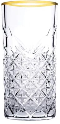 Pasabahce, Serie Timeless, multiusos, apto para lavavajillas, juego de 4 piezas (295 ml Gold)