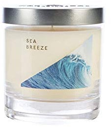 WAX LYRICAL Medium Wax Fill Candle Sea Breeze. Burn Time Approx 50 Hours Jar,Silver