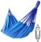 GOCAN hängematte 1 Person 200X100cm Gesamtlänge 310cm Last 250kg Leinwand-Baumwoll-Hängematte Outdoor für Garten Indoor Kinder Balkon(Pfauenblau)