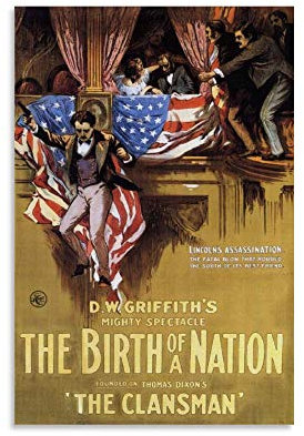 LKJHLK Klassische Filmplakat mit der Geburt einer Nation, Vintage-Stil, 6 Leinwand-Dekorationen, 40 x 60 cm, ohne Rahmen