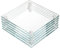 YOUEON 6er-Set Glasuntersetzer, 8,9 x 8,9 cm kristallklare quadratische Tischschutzmatte, dekorative Glasteller für Tassen, Becher, Esstische, Büro, Küche, Heimdekoration und Partys