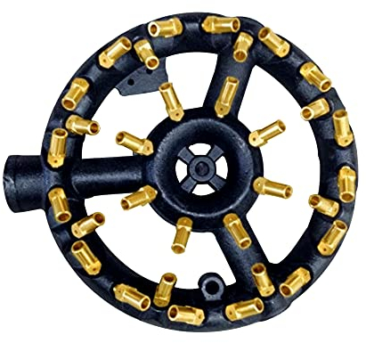 Joywayus Quemador de chorro de gas propano 32 puntas para la gama Wok, freír, parrilla, cuerpo de hierro fundido boquilla redonda quemador de chorro