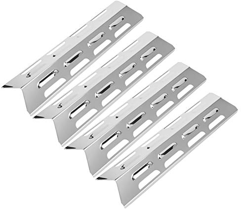 Jenngaoo 4Pcs 16'' Stainless Steel Grill Heat Plates Shield Burner Covers Heat Tent BBQ Gas Grill Replacement Parts Flame Tamer for Backyard Grill