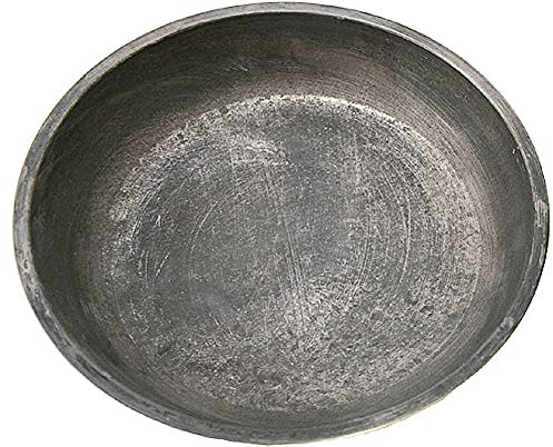 MACOSA SA82926 Deko-Teller rund 25 cm Metall Eisen Tisch-Dekoration Dekotablett Schale Kerzenteller Servierplatte Tablett Wohnaccessoire Vintage